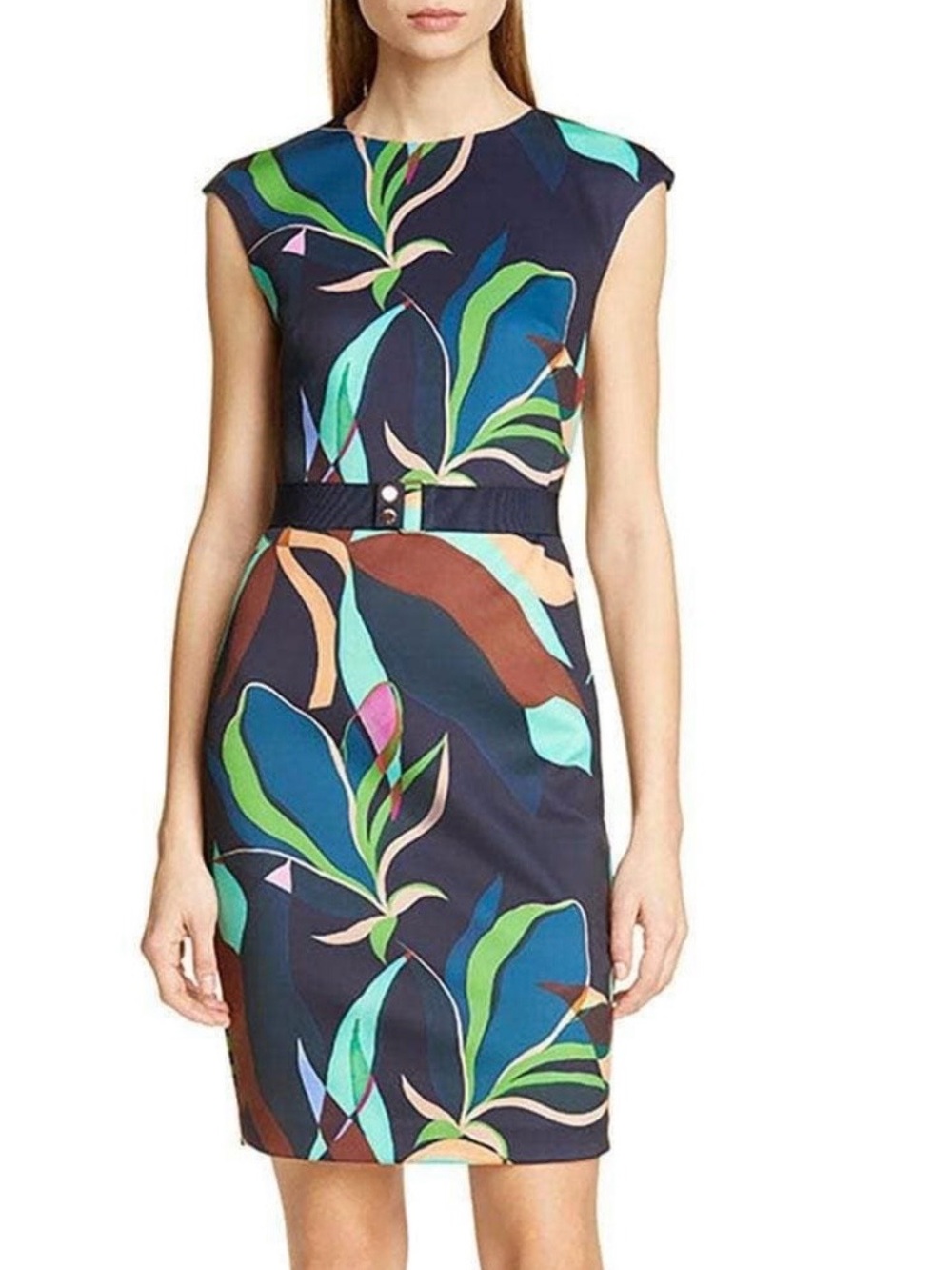 Ted Baker Dress Adilyyn Supernatural Structure Bodycon Belted 6 Sheath Office